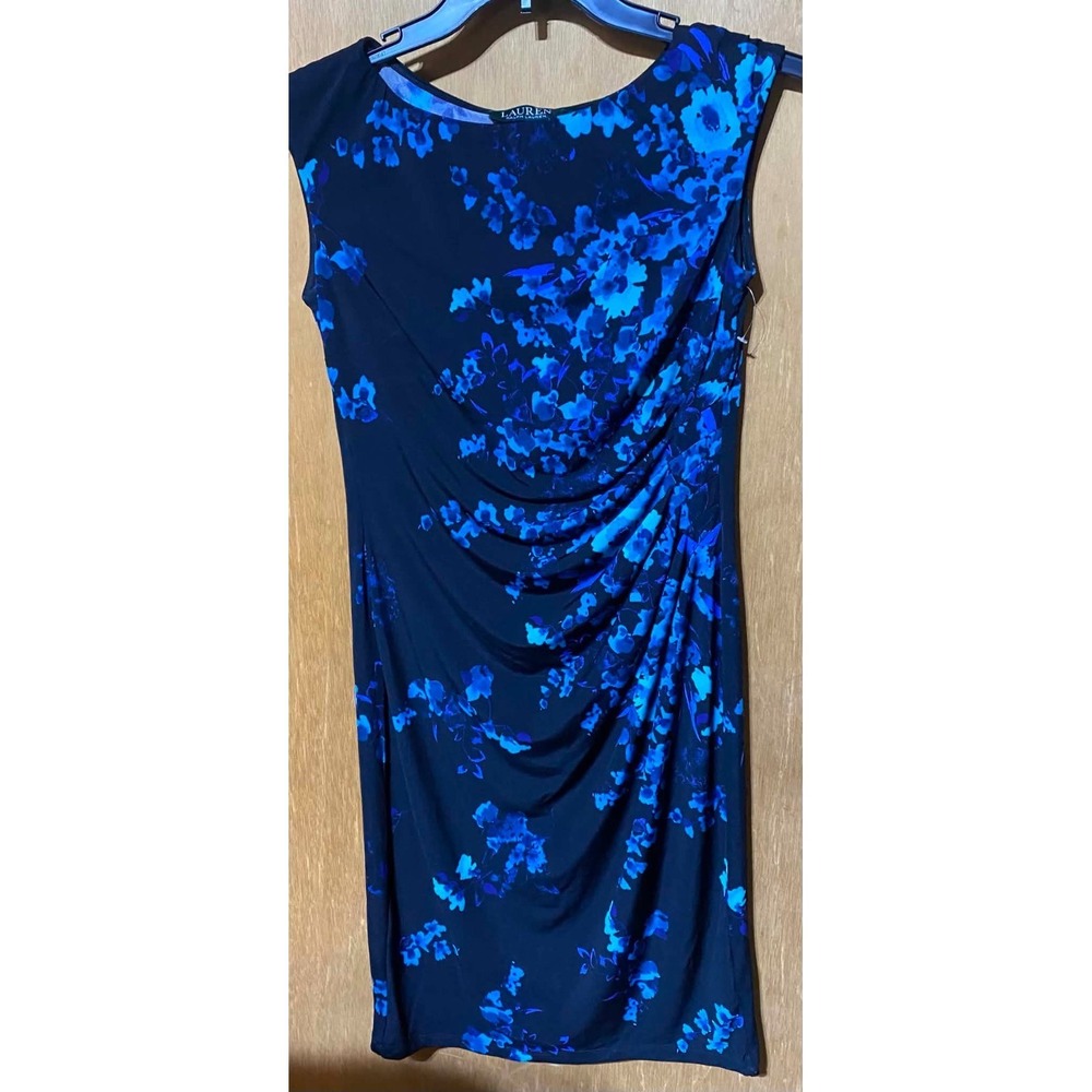 Women's Lauren Ralph Lauren Dress, Size 6 Navy Blue with Flowers